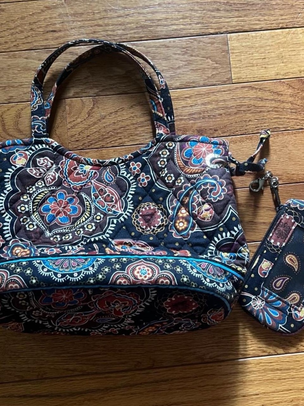Vera Bradley Quilted Paisley Shoulder Bag and wallet set